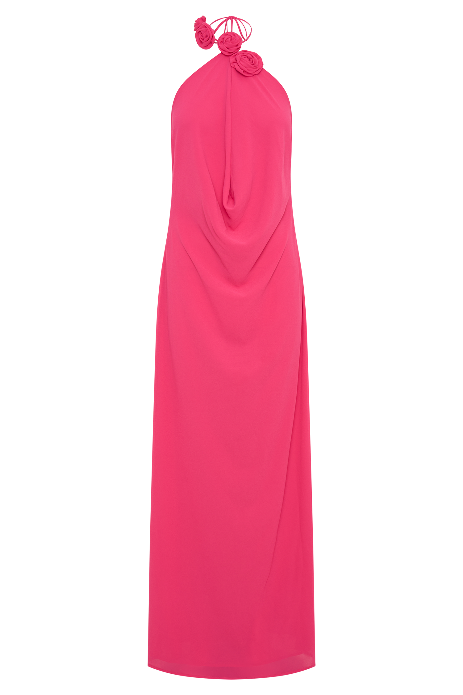 Rosalia Cowl Neck Maxi Dress - Raspberry