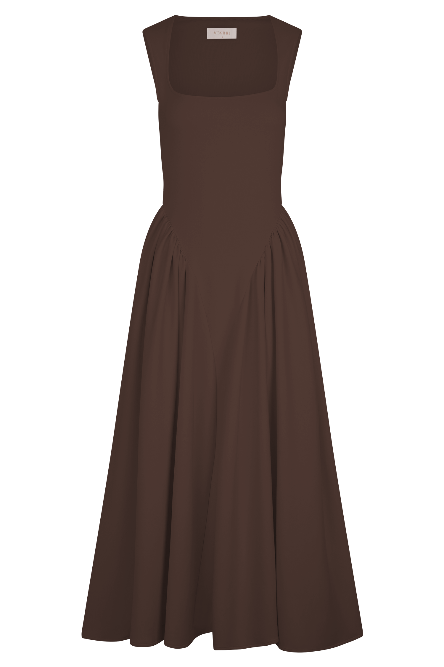 Sharon Scuba Jersey Midi Dress - Cacao Brown