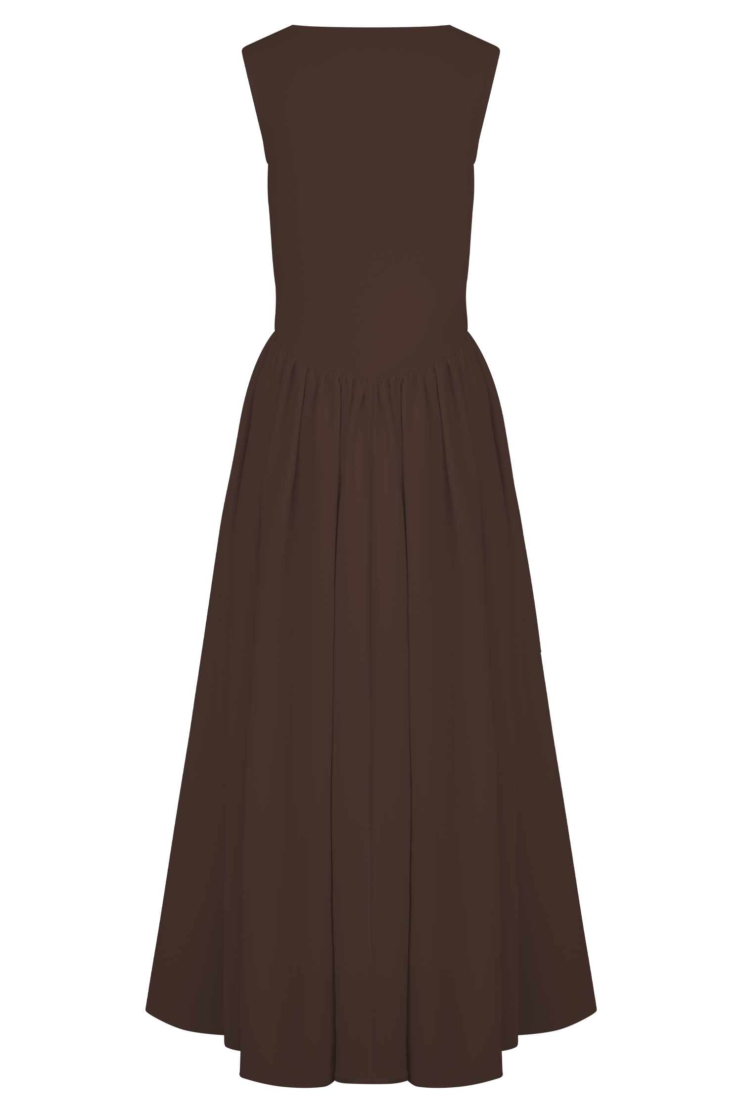Sharon Scuba Jersey Midi Dress - Cacao Brown