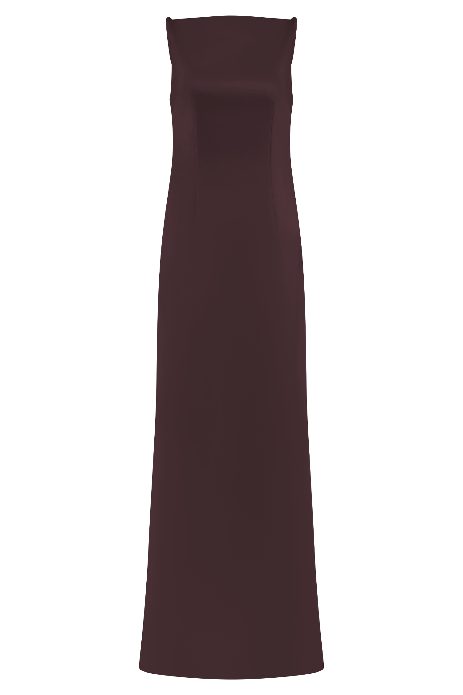 Violet Sleeveless Satin Maxi Dress - Dark Chocolate